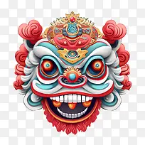 中国舞狮头-中国舞狮头狮头面罩多彩