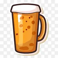 玻璃杯-带泡沫的玻璃杯中的金色啤酒