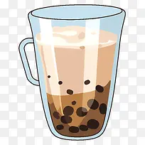 玻璃杯-透明玻璃杯,装有漩涡热巧克力