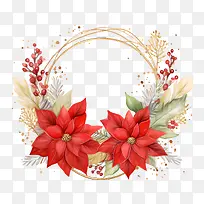 一品红花花环-雪花