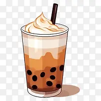 红茶-带有生奶油的奶油红茶饮料