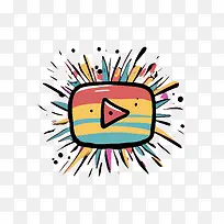 youtube-youtube播放充满活力的多彩飞溅