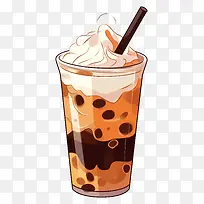 摩卡拿铁-摩卡拿铁加生奶油和巧克力棒