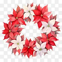 一品红花环-圆形设计