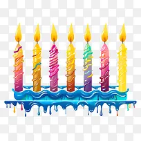 生日蛋糕-带蜡烛的生日蛋糕的单色图像