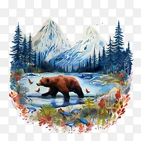 阿拉斯加日-阿拉斯加日风景山水森林