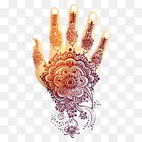 花卉图案-黑色背景上的彩色花卉图案手