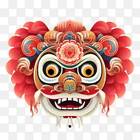 中国舞狮头-中国舞狮头狮头面具嘉年华装饰