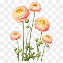 花束-花瓶里飘逸的七彩花朵花束